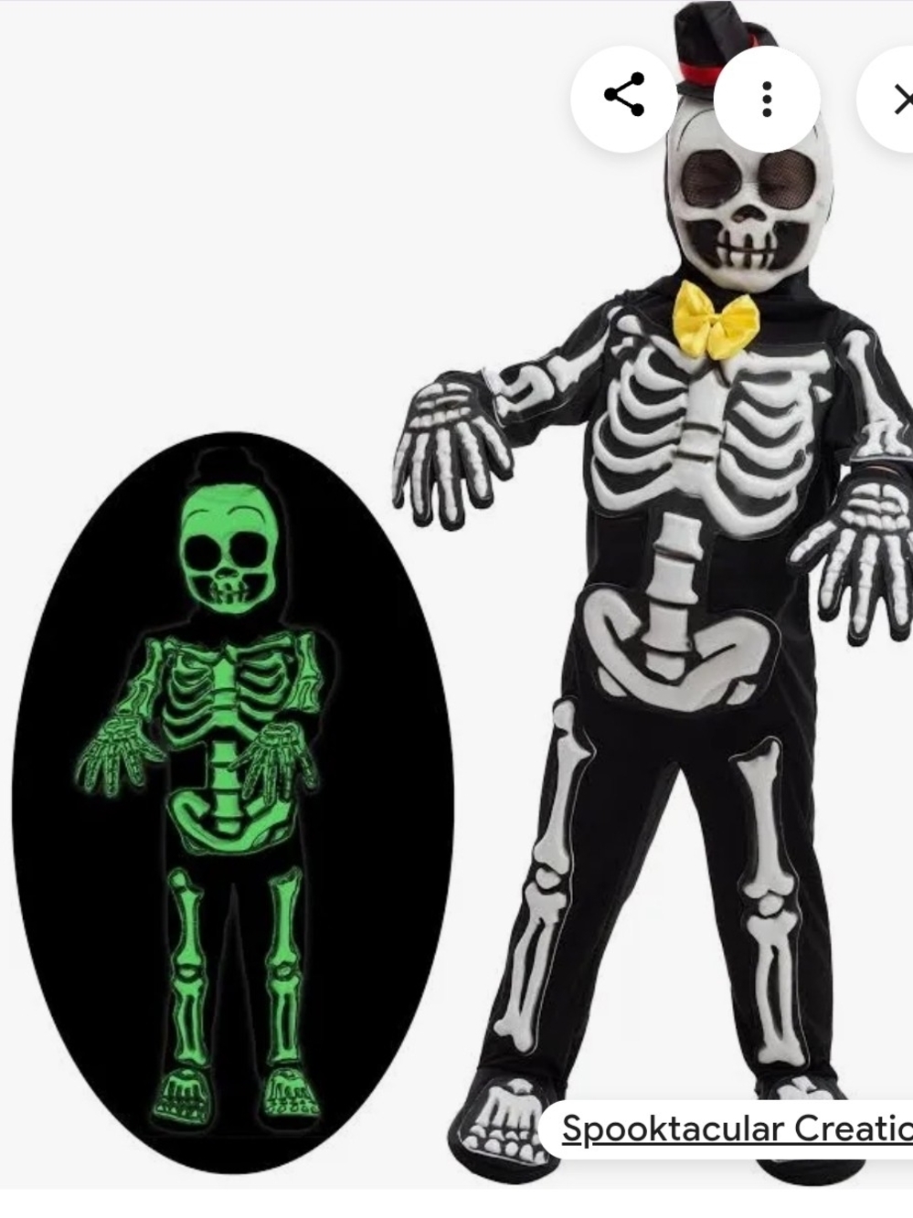 Spooktacular Creations Glow Skeleton Costume Kids Medium 3T